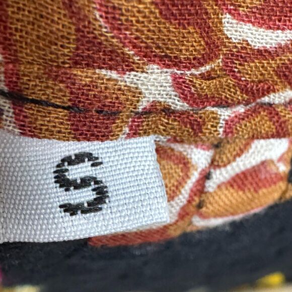 Boho Floral Tunic Blouse Womens Small Black Multicolor Peasant Top Lightweight - Picture 5 of 12